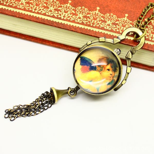 Rome Angel Necklace fisheye glass ball character r...