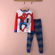 New Fashion Kids Pajamas 2pcs Baby Boys Pigiama Cool Spider Man Jongens Pyjama Long Sleeve Nightwear Pajamas Set