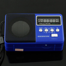 Portable Stereo Speaker Clip Amplifier FM Radio USB Disk Micro SD TF Card MP3 Player Blue