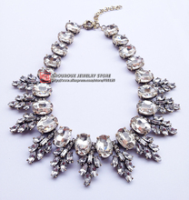 2016 New arrive fashion torques necklace J C Unique Europe costume choker chunky glass crystal Necklaces