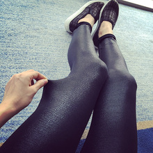 Fitness Women Sale Rushed Solid Leggins 2015 Spring Models Big European And American Leather Serpentine Stretch Warm Leggings