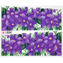 2 Sheet Charm Sexy Flower Full Cover Women Nail Art of Decorations Water Transfer Art Stickers