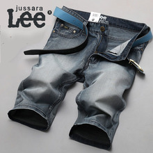 Free shipping! 2016 mens short jeans pants casual trousers fashion designer light gray men’s jeans fitness shorts 866