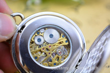 Fashion Double Open Mechanical Pockets Watch Vintage Pendant Pocket Watch Full Stainless Steel Mechanical Military Pocket