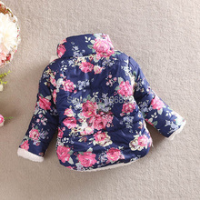 WholesaleWarm Princess Girls Floral Thick Outerwear Long Sleeve Jacket Cotton CoatFreeShipping