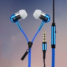 2015 New Metal Zipper headphones headsets earphones with mic for IPHONE 4 4s 5 5s for ipad 2 3 4 mini mp3 mp4 For samsung S5 S6
