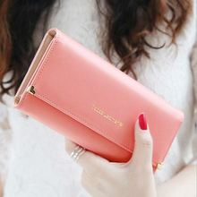 2016 fashion women wallets long style casual card holder genuine leather purse Interior Zipper Pocket wallet ladies handbags