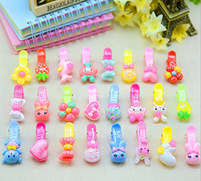 Happy 10 pcs/lot High Quality Barrettes Kawaii Animal Bow Floral Hairclip Fashion Princess Colorful Resin Girls Hairpins