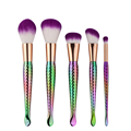 5Pcs Rainbow Mermaid Makeup Brush Set Foundation BB Powder Eyebrow Blush Concealer Blending Mixing Brushes Cosmetic