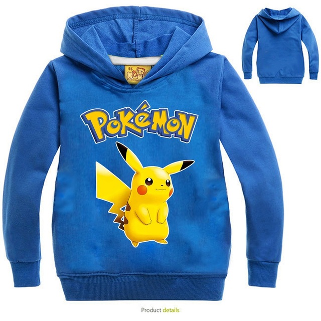 Дети Символов Pokemon Pokemon Капюшоном Толстовки С Капюшоном Мультфильм Телефон Игры Pokemon Осень Зимняя Одежда Для Мальчиков Девочек