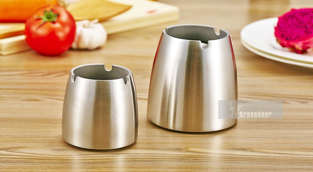 Cone Shape Smokeless Cigarette Ash Container Portable Ashtray Stainless Steel Tabletop Cigarette Ashtray Taper Ashtray Cigarette Smoking Smoke Ash Tray-J13276L-P4