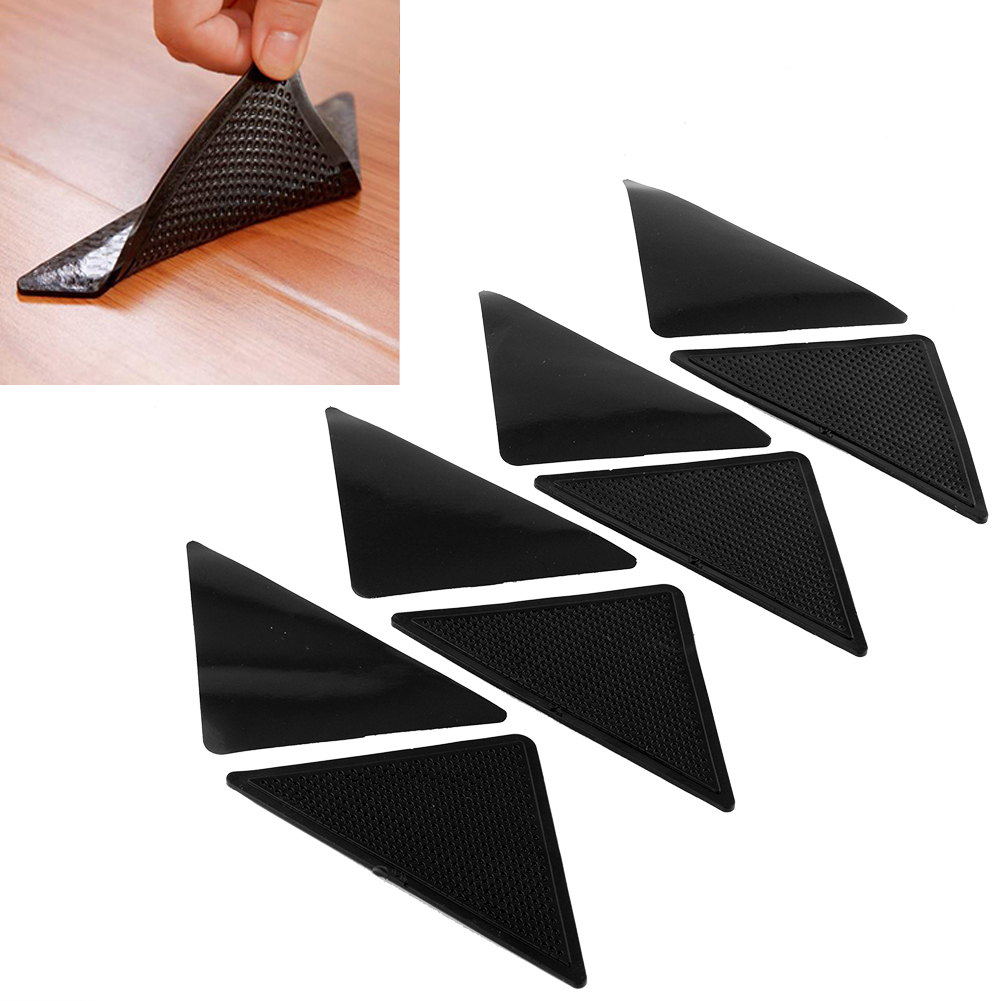 4pcs Ruggies Rug Carpet Mat Grippers Non Slip Corners Pad Anti Skid Reusable Washable Silicone Useful Tidy