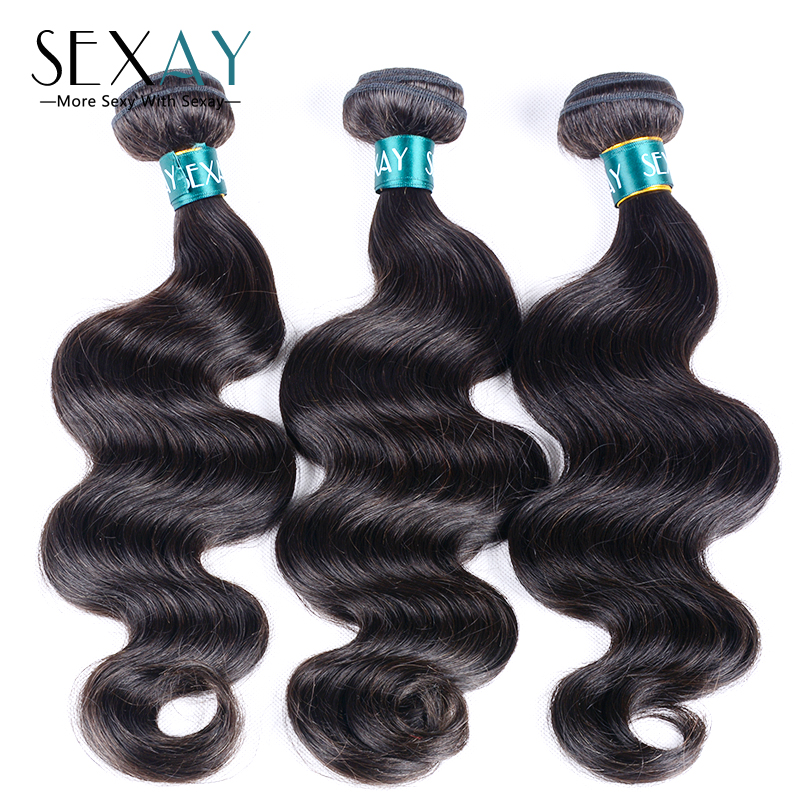 Sexay hair products brazilian virgin hair body wave 100 unprocessed human hair 3 pcs lot brazilian