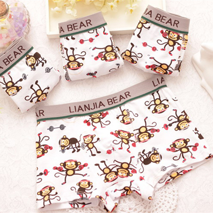 BabyBoysUnderwearStretchyCartoonCharactersMonkeyPantiesBriefsInnerwear4PackRinger