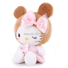 Envío gratis 50 cm Kawaii galletas galletas Hello Kitty arco de peluche muñeco de peluche de regalo de cumpleaños del juguete al por menor