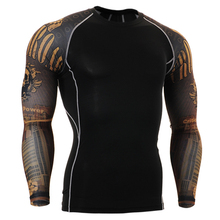 2016 urban clothing long sleeve t shirts for running biking skulls printed tops clothes clothing for weight lifting boxing fight