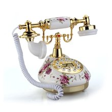 2015 Hot Retro Vintage Antique Style Floral Ceramic Home Decor Desk Telephone Phone