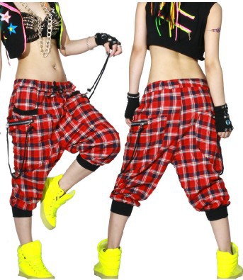 Best Version New fashion Women Hip hop Trouser dance wear pants patchwork ds costume loose casual