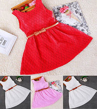 Baby Kids Girls Clothes Dresses Sleeveless Cool Princess Lace Hollow Out Summer Dress Clothes Kids 2 3 4 5 6 7 Years New Cute