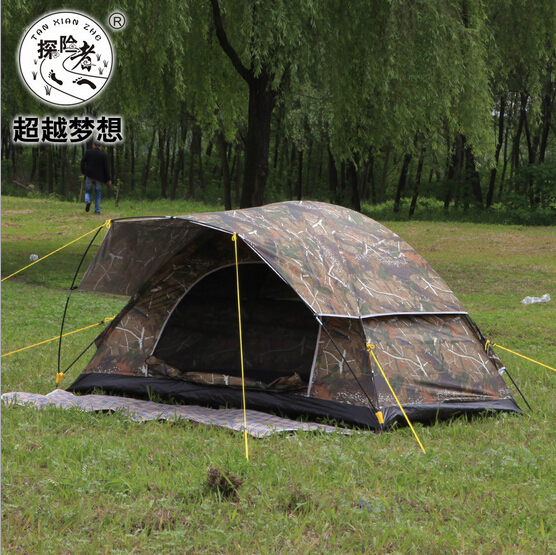 Outdoor Fiberglass Awning Tent For Fishing 2 Person Camping Shelter Camo Travel Waterproof Fabric Camouflage Fishing Tent