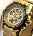 2016 New Gold Watches Luxury Brand Men s Fashion Automatic Hollow Out Man Mechanical Watches Waches