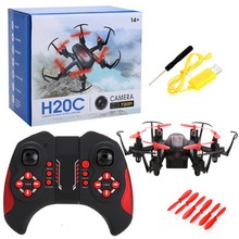 JJRC H20C Mini Protable Drone 2.4G 4Channels 6Axis Gyro Lights Eversion RC Hexacopter Nano Micro Helicopter 2.0MP Camera Red RTF