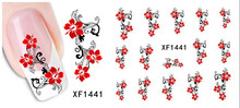 1 Sheet Water Transfer Nail Art Stickers Decal Beauty Cute Sexy Red Flowers Angel Design DIY