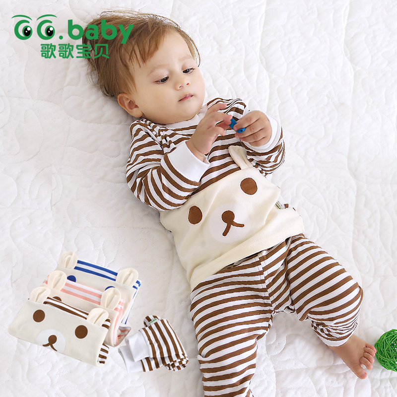 Hot Baby Boy Girl Pants Set Long Sleeve Bear Newborn Baby Suit Boy