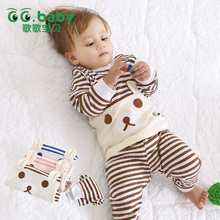 Hot Baby font b Boy b font Girl Pants Set Long Sleeve Bear Newborn Baby Suit