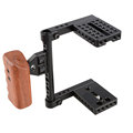 Camera De Fotos DSLR Video Camera Cage With Wooden Handle DSLR Camera Cage Rig Steadicam For