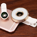 Universal Clip 4 in 1 Cell Phone Camera Lens Kit LED Selfie Fill in light Fisheye