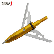 3pcs lot Hunting Steel Arrow Tip Broadheads For Compound Bow Military Shooting 57mm 2 Blade 100