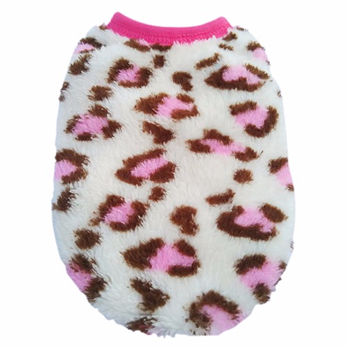 EB_ AU_ Pet Dog Cat Leopard Bowknot Clothes Coral Fleece Clothes Apparel Costume