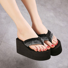 2016 Summer Women Sandals Fashion Ultra High Heels Flip Flops Women s Wedges High heeled Shoes
