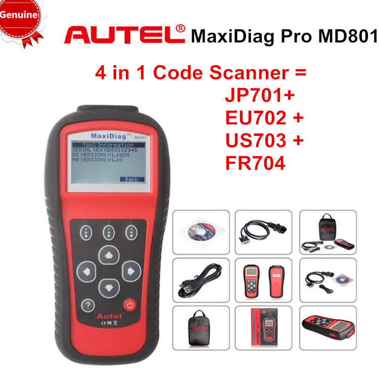 2015      AUTEL MaxiDiag Pro MD801 4  1   MD 801 = JP701 + EU702 + US703 + FR704