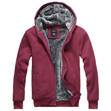 2015 Winter Extra Thick Velvet Hooded fleece warm Mens Hoodies and Sweatshirts Sport Jackets and Coat
