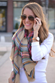 New Fashion Slik Women Scarf Unisex Blanket Oversized Tartan Wrap Plaid Warm Ski Pashmina Shawl Hijab