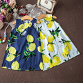 Kids Dresses for Girls Children Girl Summer Dress Kids Clothes ropa de ninas Cotton Lemon Print