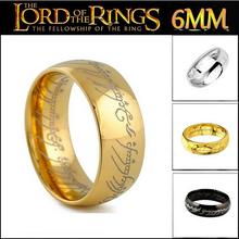 Fine Jewelry Men 18K Gold Filled Lord Of The Rings Ring, Black Tungsten Harry Hobbit Ring Stainless Steel Titanium For Men Ring