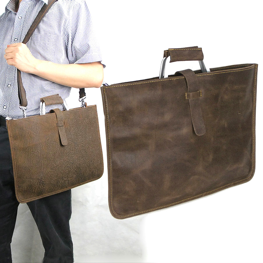 Real genuine leather shoulder bag laptop messenger bag Briefcase Laptop tote bag Handbag for men ...