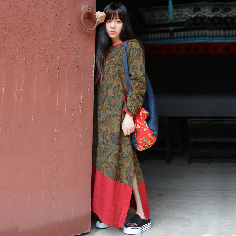 Folk style women's spring 2015 cotton long sleeved loose dress code version of Iran tourism Muslim robes