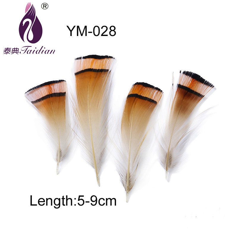 YM-028 Natural Feather 5-9cm brown pheasant plumes hot sale