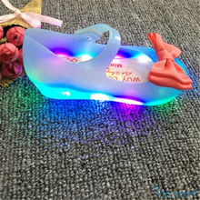 6Pairs/lot Children Jelly Sandals with LED Light 2016 New PVC Mini Melissa Ultragirl Crystal Beach Shoes Kids Children Rain Boot