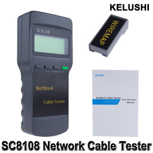 Portable Multifunction Wireless Sc8108 LCD Digital PC Data Network CAT5 RJ45 LAN Phone Meter Length Cable Tester Meter