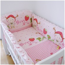 Promotion! 6PCS crib bedding sets for kids,baby crib bedding sets,baby care(bumpers+sheet+pillow cover)