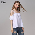 Ziker New Fashion Solid Summer Women Blouses Strapless Slash Neck Off The Shoulder Sexy Shirts Loose