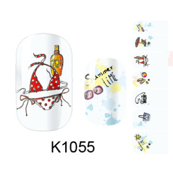 2015 New Brand Cartoon Lady Nail Sticker DIY Manicure Women Nail Sticker K1055 Fingernail stickers