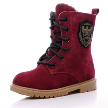 2015 High quality winter children snow boots Genuine Leather boys and girls boots Comfortable kids warm shoes free shipping