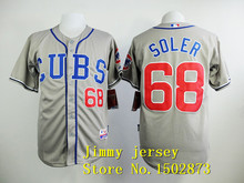 Chicago Cubs Jerseys 68 Jorge Soler 49 Jake Arrieta Jersey Cool Base Blue Grey White