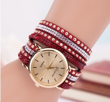 Watches Woman 2015 European Style Clock New Jewelry Long Chain shine big round crystal Dress Casual